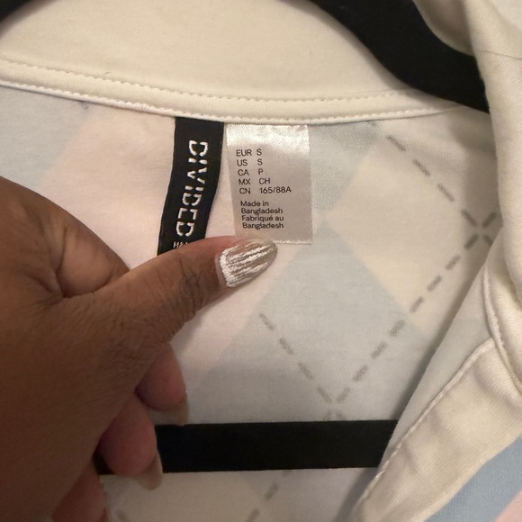 Divided Blue and Pink Argyle Mini Dress - Picture 3 of 3